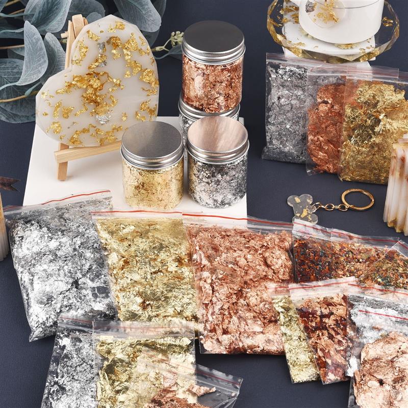Feuille Imitation or argent cu - Gold Foil Flakes avis et prix